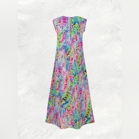 Lilly Pulitzer Colorful Sleeveless Maxi Dress Beach Cover Up - Picture 3 of 7